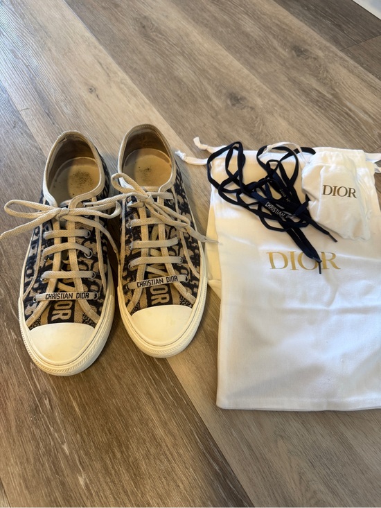 Dior Shoes - Dior Brown & Black Oblique Canvas Low-Top Sneakers *authentic*